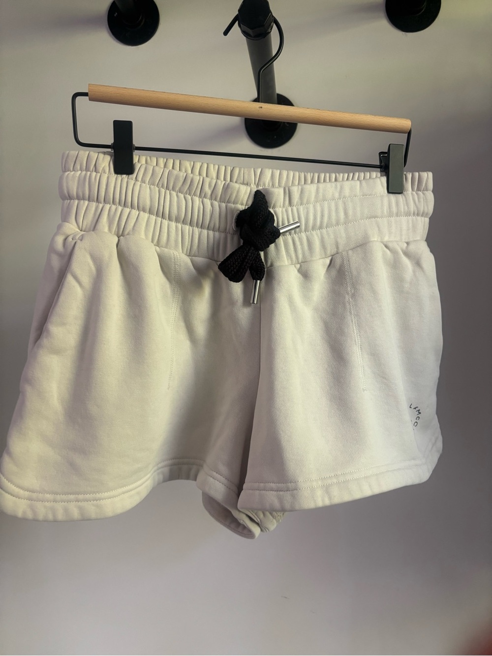 Stella McCartney Cream Athletic Drawstring Shorts with Black Tie